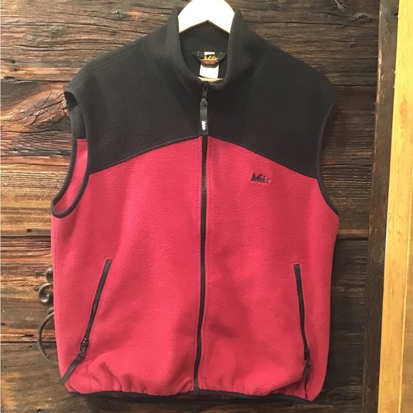 Vintage REI Mens Fleece Vest Size M Zip Up Polartec Retro Mock Neck Outerwearar - Picture 2 of 14